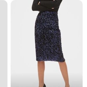 GAP navy Sequin Pencil Skirt